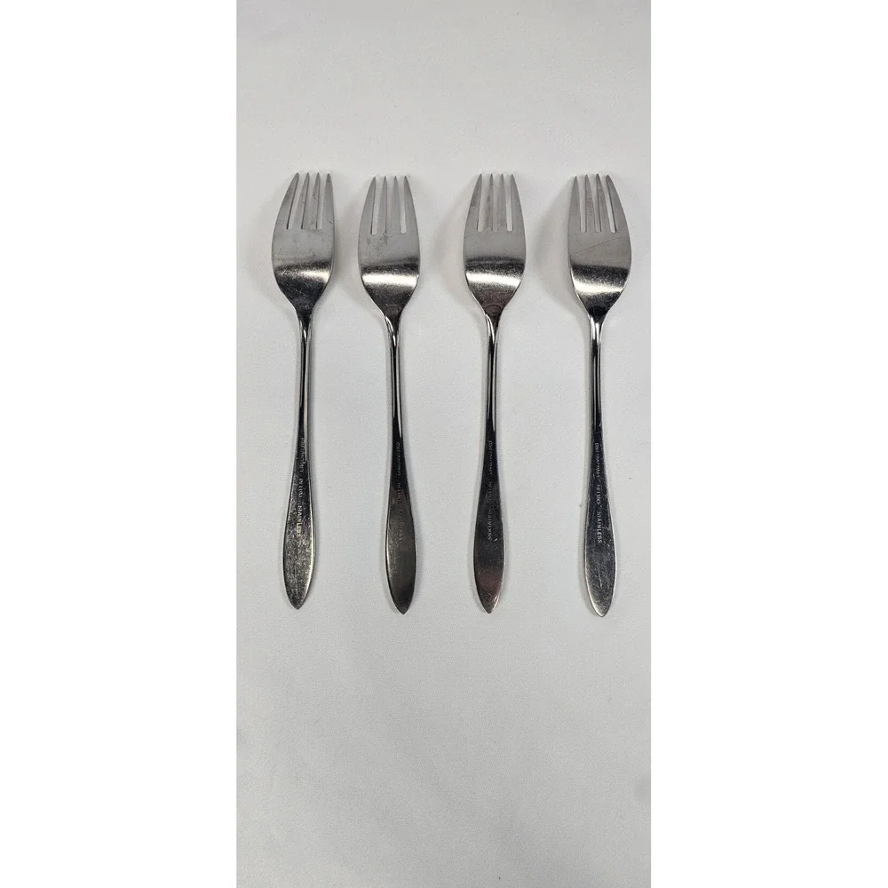 Oneida Ember Glow‎ Stainless Steel Dinner Forks Set of 4 Floral Flatware